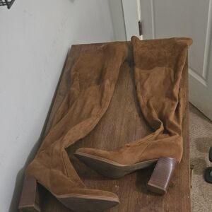 Marc Fisher Tan Suede Over-the-Knee Boots